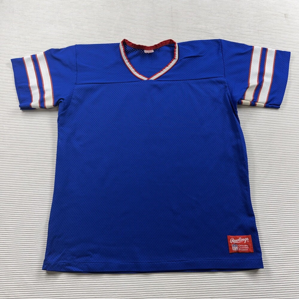 Vintage NFL Football Jersey Mens Large Blue Rawlings Mesh Practice Shirt 90s